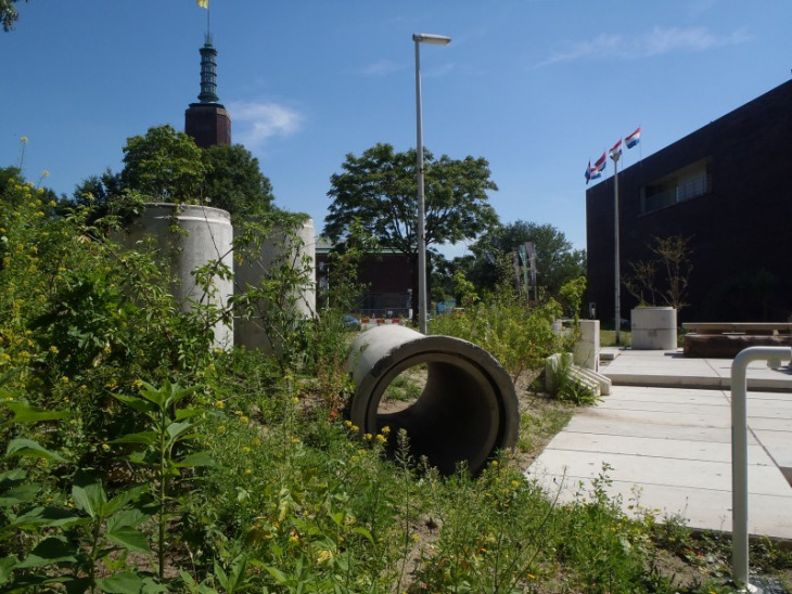 De Nieuwe Tuin, Terras en zandhoop